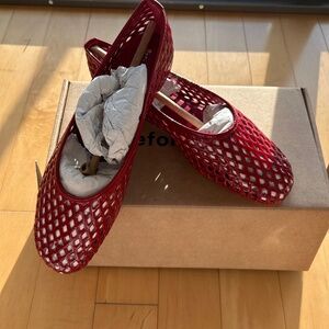 Reformation Paulina Ballet Flat Red - Size 8